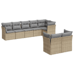 vidaXL Set Divano da Giardino 8 pz con Cuscini Beige in Polyrattan