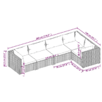 Set Divani da Giardino 5 pz con Cuscini in Polyrattan Grigio