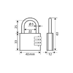 Lampa Lucchetto in ottone a combinazione variabile - 40 mm