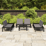 vidaXL Set Divani da Giardino con Cuscini 6 pz in Plastica Grigio