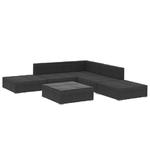 vidaXL Set Divani da Giardino 6 pz con Cuscini in Polyrattan Nero