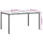 vidaXL Tavolo Giardino 150x90x75cm Vetro Temperato Polyrattan Bianco