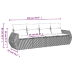 vidaXL Set Divano da Giardino 4 pz con Cuscini Beige in Polyrattan