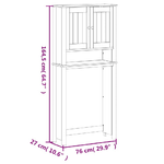 Mobile per Lavatrice BERG Nero 76x27x164,5cm Legno Massello