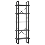 vidaXL Libreria a 5 Ripiani Grigia 60x30x175 cm in Legno di Pino