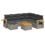 vidaXL Set Divano da Giardino 8 pz con Cuscini Grigio in Polyrattan