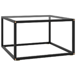 vidaXL Tavolino da Salotto Nero con Vetro Temperato 60x60x35 cm