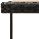 Tavolo Giardino Nero 109x107x74 cm Polyrattan e Massello Acacia