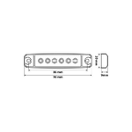 Lampa Luce ingombro a 6 Led, montaggio in superficie,12-24V - Rosso