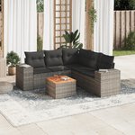 vidaXL Set Divano da Giardino 6 pz con Cuscini Grigio in Polyrattan