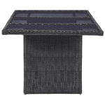 vidaXL Tavolo da Giardino Nero 200x100x74 cm in Vetro e Polyrattan