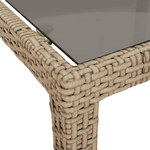 vidaXL Tavolo Giardino 150x90x75cm Vetro Temperato Polyrattan Beige