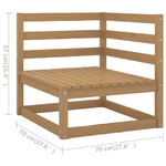 Set Divani da Giardino 9 pz Miele in Legno Massello di Pino