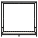 vidaXL Giroletto per Bambini Nero 90x190 cm in Legno Massello di Pino