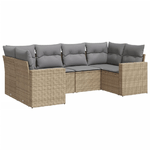 vidaXL Set Divano da Giardino 6 pz con Cuscini Beige in Polyrattan