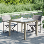 vidaXL Tavolo Giardino 90x90x75cm Vetro Temperato e Polyrattan Grigio