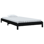 vidaXL Letto Impilabile Nero 80x200 cm in Legno Massello di Pino