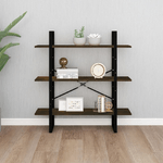 Libreria Rovere Fumo 100x30x105 cm in Legno Ingegnerizzato