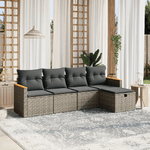 vidaXL Set Divano da Giardino 5 pz con Cuscini Grigio in Polyrattan