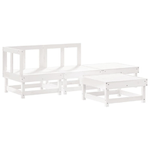 vidaXL Set Divani da Giardino 4pz con Cuscini in Legno Massello Bianco