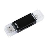 Hama Lettore USB 2.0 Basic, OTG "On The Go" per smartphone e tablet, USB A/USB B Micro, SD, SDHC, SDXC, micro SD