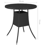 vidaXL Tavolo da Giardino Nero 70x70x73 cm in Polyrattan