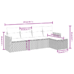 vidaXL Set Divani da Giardino 5 pz con Cuscini in Polyrattan Nero