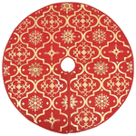 vidaXL Gonna Albero Natale Raffinata con Calza Rosso Tessuto 90 cm