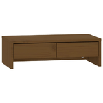 vidaXL Supporto per Monitor Miele 50x27x15 cm Legno Massello di Pino con cassetti