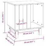 vidaXL Casetta per Cani grigio 50x40x52 cm in Legno Massello di Pino