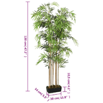 Albero Bambù Artificiale 730 Foglie 120 cm Verde