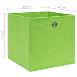 Contenitori 10 pz in Tessuto non Tessuto 28x28x28 cm Verde