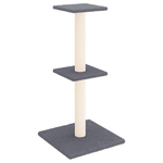 vidaXL Albero per Gatti con Tiragraffi in Sisal Grigio Scuro 73 cm