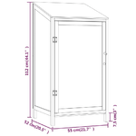 Capanno da Giardino Bianco 55x52x112 cm Legno Massello di Abete