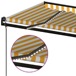 vidaXL Tenda Sole Automatica LED Sensore Vento 350x250cm Gialla Bianca