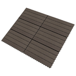 vidaXL Piastrelle per Decking WPC 6 pz 60x30 cm 1,08 m² Marrone Scuro