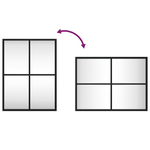 vidaXL Specchio da Parete Nero 30x40 cm Rettangolare in Ferro