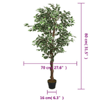 vidaXL Albero di Ficus Artificiale 378 Foglie 80 cm Verde