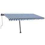 Tenda Automatica con Sensore Vento e LED 400x350 cm Blu Bianca