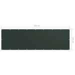 vidaXL Paravento da Balcone Verde Scuro 120x400 cm Tessuto Oxford