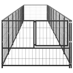 vidaXL Gabbia per Cani Nera 8 m² in Acciaio