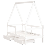 vidaXL Giroletto Bambini con Cassetti Bianco 70x140cm Massello di Pino