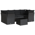 vidaXL Set Divani da Giardino con Cuscini 7pz Nero Polyrattan