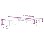 Supporto per Monitor 80x24x10,5 cm in Legno Massello di Pino