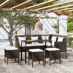 vidaXL Set Mobili 5 Pz Divano a L con Cuscini in Polyrattan Marrone