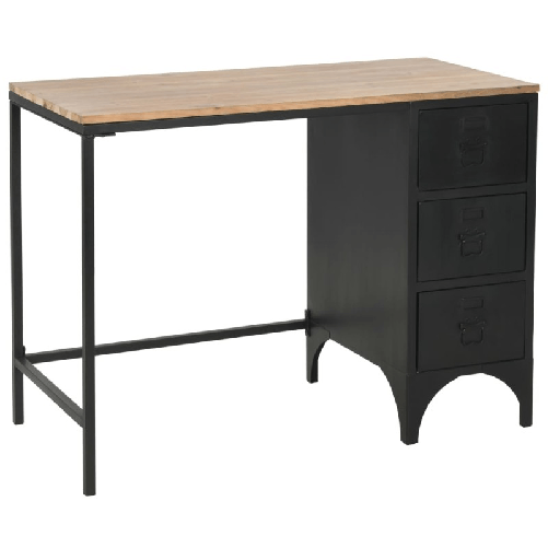 vidaXL Scrivania Base Singola Legno di Abete e Acciaio 100x50x76 cm