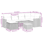 vidaXL Set Divani da Giardino con Cuscini 7pz Nero Polyrattan