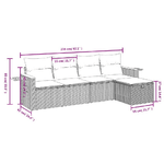 vidaXL Set Divano da Giardino 5 pz con Cuscini Grigio in Polyrattan