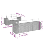 vidaXL Set Divano da Giardino 6 pz con Cuscini Grigio in Polyrattan