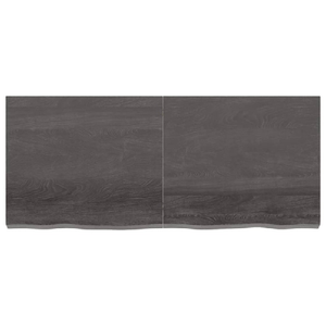 Ripiano Muro Grigio Scuro 140x60x6 cm Massello Rovere Trattato